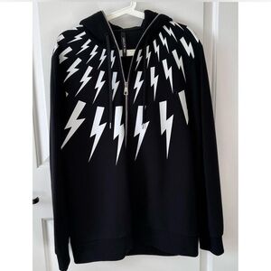 Neil Barrett Black and White Zip-Up Sweater Size L